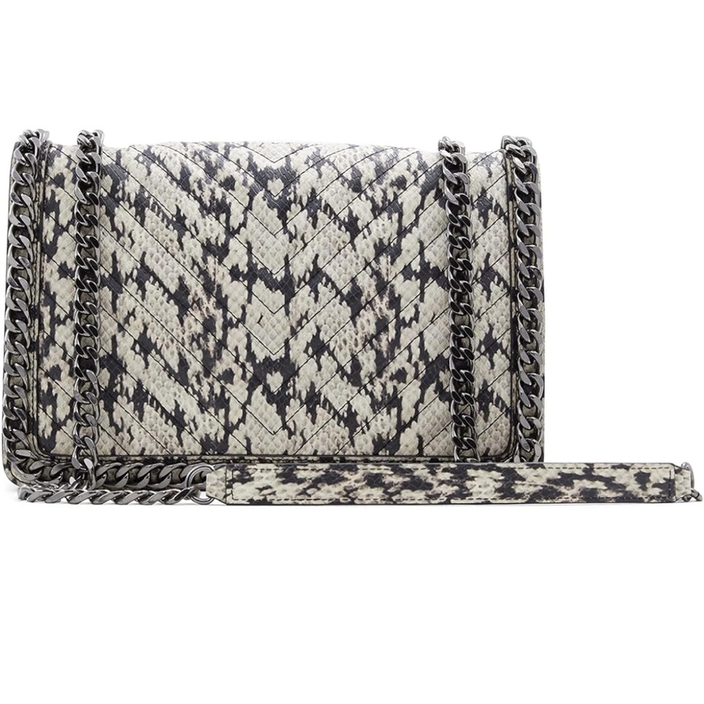 Aldo snake skin shoulder purse long and short strap lightly worn